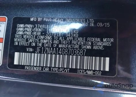 2016 Scion Fr-S z USA, uszkodzony, nr VIN JF1ZNAA14G8703687